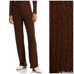 NEW Guest in Residence Cable Trouser Cashmere Chestnut Dark Brown Large